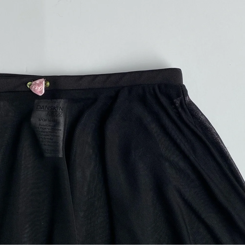 Black Ballet Skirt Size 6 6X Small Elastic Waist EUC Dance Flowy Girls Sheer